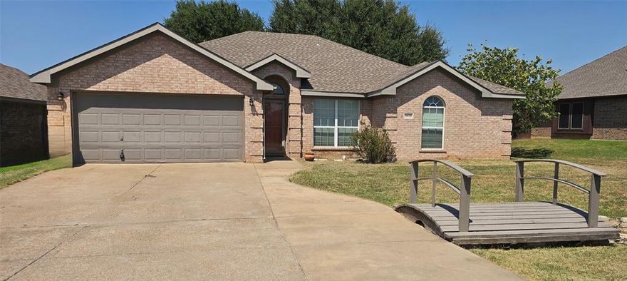 This beautifully updated 3-bedroom, 2-bath brick home is in the highly sought-after phase 1 of Meander Estates. Located on the Fort Worth side of Granbury and located close to HEB and local Shopping Centers. This spacious home offers an open and flexible floor plan, perfect for families, remote workers, or investors looking for a great rental. Inside, you’ll find fresh paint, updated kitchen cabinets, and a versatile flex room that could easily serve as a fourth bedroom, office, or playroom. There's also a BONUS space great for a man cave or game room! Large fenced in back yard with privacy fence and mature trees, the front yard adds to the home's curb appeal and includes a charming decorative bridge over a culvert—both functional and adorable! Must see in person! All information is deemed reliable but not guaranteed, buyer and buyers agent to verify all information.