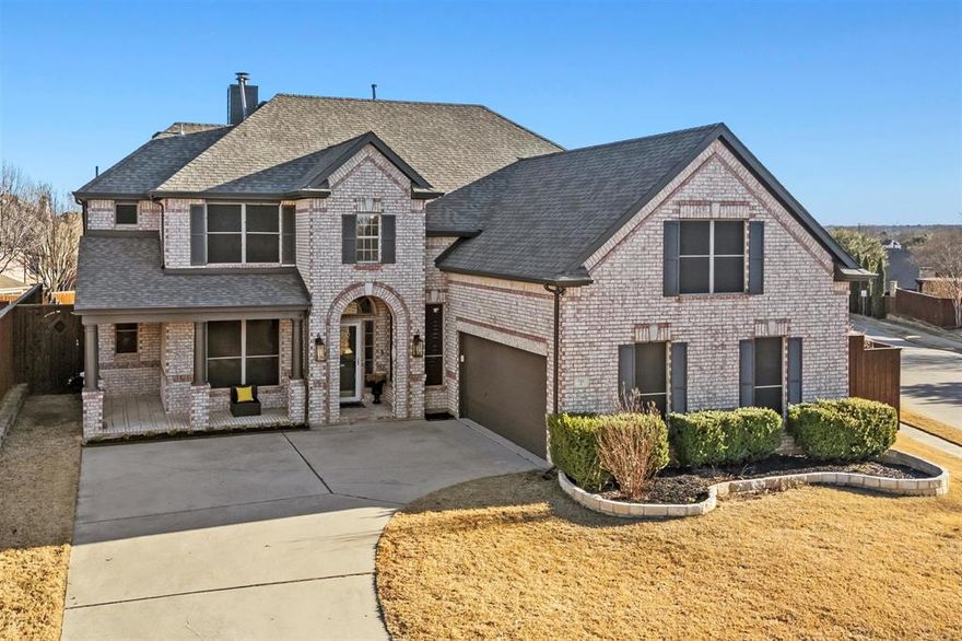 $100K+ in new upgrades and luxury in every detail! Home located in prestigious Lakeview at Point Vista community. Oversized .228 acre lot directly across from the community pool. Primary suite with newly remodeled spa-like bath, custom quartz countertops, soaking tub, multi-head shower, high-end flooring and custom glass. Remodeled chef's kitchen with new countertops, backsplash, tile floors and refinished cabinets. Fresh interior and exterior paint, refinished hardwoods, updated secondary bathrooms. New roof, HVAC and ductwork (2022). Flexible, open floorplan with soaring ceilings. Community pool, pond, park, greenbelts and trails. Great location near Lake Lewisville with easy access to Point Vista Park public boat ramp.