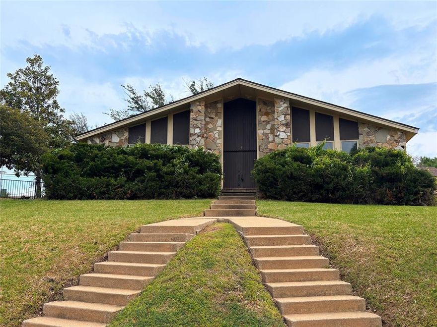 **Rare value-add opportunity in Prairie Creek Estates. Ready to be renovated and maximize return.** Unlock the upside in this mid-century modern property located in one of Richardson’s most established and desirable neighborhoods. Surrounded by renovated and well cared for homes, this is a prime value-add opportunity with clear potential for equity growth.

This split-level layout offers multiple large living areas, four bedrooms, and a central courtyard design with features that bring in the natural light. The home is ready to be renovated, offering a clean slate for reconfiguration, modernization, and design-driven improvements that can significantly increase value. LOCATION, LOCATION, LOCATION!

The existing footprint provides flexibility, while the diving pool and outdoor space add to the after-repair value. Positioned just steps from Prairie Creek Park and within highly rated Richardson ISD, the location supports strong buyer demand and long-term appreciation.

Prairie Creek is known for its mature trees, established community, and proximity to Canyon Creek Country Club which are key drivers for resale desirability. Whether you’re planning a full renovation and resale or a strategic long-term hold, this property presents a compelling opportunity to maximize return.