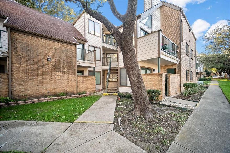 Welcome Home to Arlington Oaks Condominiums third floor 1BR 1BA condo in the growing area of North Arlington! Kitchen opens to a cozy living room with an abundance of natural light. Grand bedroom entry with two french doors opening to a charming room with a wood accent wall! Laminate wood flooring throughout, with carpet in the bedroom, and tile in the bathroom. Updated in all the right places - this unit is sure to feel like home! Unit comes with 1 assigned non-covered parking space near unit and washer and dryer stay in the unit. This community offers great amenities, swimming pools, lighted tennis court, jacuzzi hot tubs, workout facility, private grassy picnic area with outside fireplace, water, trash, sewer included in monthly HOA dues, which are included in rent! Close to Globe Life Park, ATT Stadium, dining, and major highway 360. Don't let this one slip away, schedule appointment today.