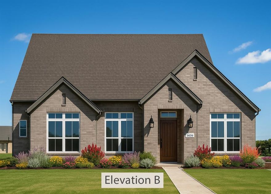 Discover this stunning new construction by Lillian Homes in DeSoto’s desirable Ten Mile Creek Estates! The Seguin floor plan offers 3 bedrooms, 2.5 baths, a private study, and a 2-car garage—all on one thoughtfully designed level. Step through the impressive 24-foot foyer into an open-concept layout featuring a luxury kitchen with double ovens, quartz countertops, and a large center island that flows into the living and dining areas. Enjoy natural light from a wall of windows overlooking the covered patio and spacious backyard. The private study with a closet provides flexible space for a home office or guest room. The primary suite is a serene retreat with dual vanities, an oversized walk-in shower, and a generous closet. Additional highlights include LVP flooring, tile, carpet in bedrooms, surround sound, and a built-in central vacuum system. Every Lillian Custom Home is built for modern living with energy-efficient features, spray foam insulation, and a smart home system. Ask about lender incentives and Hometown Hero specials for Police, Firefighters, and more!