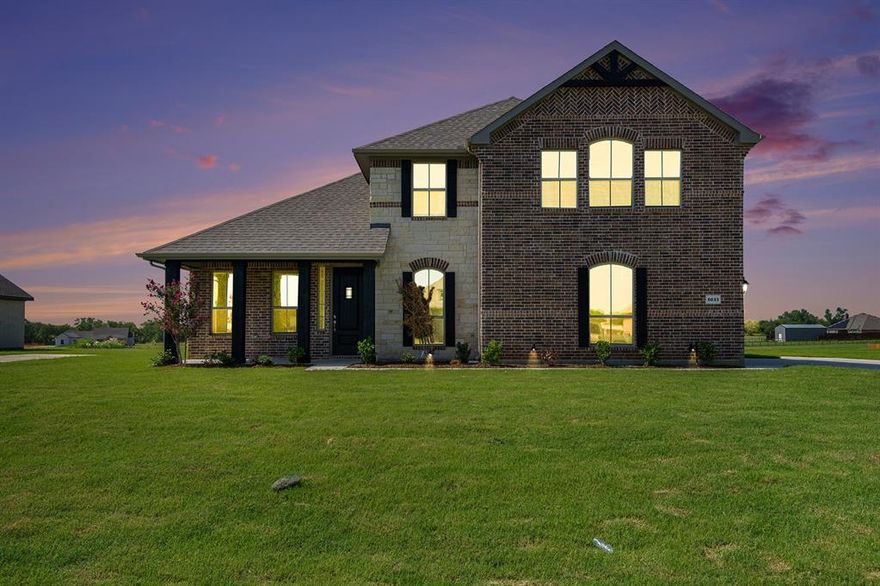 Welcome to your dream home at 6033 Mango Drive, nestled in the serene community of Stonehenge II in Sanger, TX. This stunning new construction by Sumeer Homes offers quality craftsmanship and thoughtful design, all situated on a generous one-acre lot.

This home features a contemporary elevation with brick accents, a large covered front porch, and an inviting back patio perfect for outdoor entertaining. The slab coverage is thoughtfully designed, allowing for a balance of living space and green area, with full sod in the front, sides, and extended backyard.

Inside, you'll enjoy a modern open-concept floor plan crafted for both functionality and comfort, with plenty of space, high ceilings, and smart structural enhancements. Don't miss the opportunity to own a brand-new, move-in-ready home on a full acre in one of Denton County’s most desirable new developments.