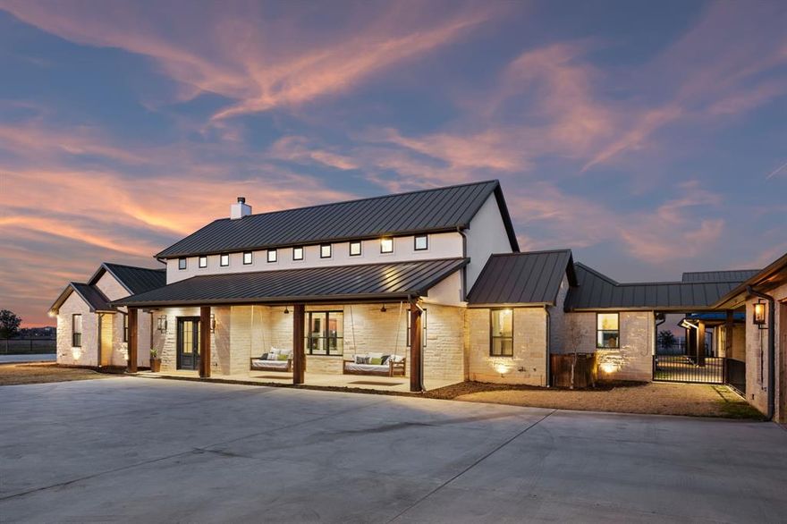 Rare find in the unique Rocky Creek Ranch gated community, THREE separate living spaces on 15 acres. Main house has 4BR and 4448 sf. Guest House has 2496 sf and 2BR. Man Cave has a 462 sf loft space above its workshop. Built by Chris Thomas  Custom Homes. Can provide quiet privacy or an entertainer’s dream home. Both houses have open concept gourmet kitchen-living-dining, with top-tier Thermador Pro appliances. Abundant natural light and sweeping views of ranch land. Convenient dog yard from primary suite includes an outdoor shower. Back patio features a fireplace, bar, flat screen televisions, in-ground fire pit, tanning ledge, water features and negative edge spa. The homes are serviced by a septic system, well & propane. Oversized 3 car garage + 1 garage in the Man Cave. Man cave has unfinished workshop, exercise room, WD hookups, loft w kitchenette and full bathroom, RV yard, 50 amp plug. Many smart home features can be controlled w phone. MUST SEE detail sheet in Transaction Desk.