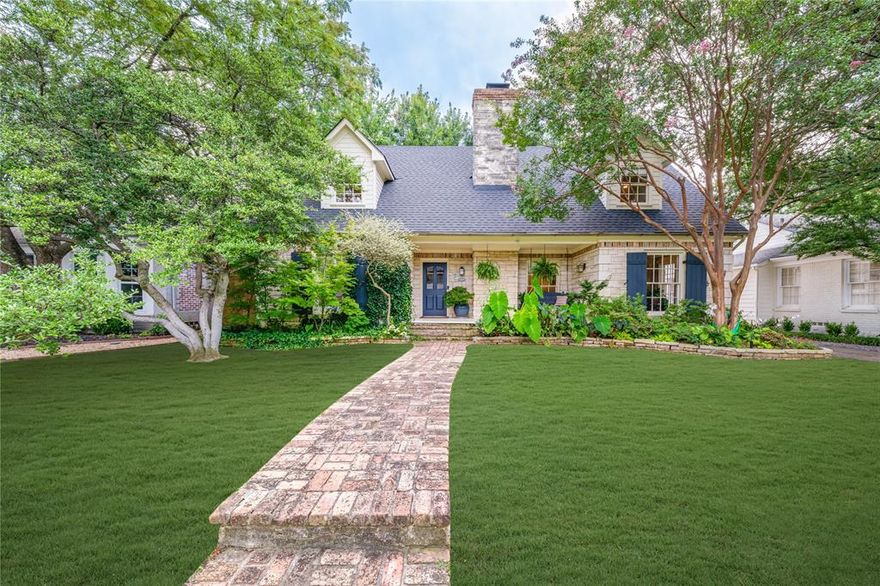 Located in one of University Park’s most sought-after locations and zoned to Hyer Elementary, this charming Austin stone traditional offers the perfect blend of comfort, space, and convenience. Enjoy walkability to parks, shopping and dining on Lovers Lane or Preston Center, plus easy access to work via Preston Road and the Tollway, and Highland Park schools. Designed with an excellent flow and easy layout, the home features both formal and casual living spaces, including a gracious living room with fireplace and an attached dining room filled with natural light. The updated kitchen, complete with stainless steel appliances, opens to a breakfast room and wet bar—perfect for morning coffee or weekend entertaining. The inviting family room connects seamlessly to the kitchen and overlooks the back patio and lawn, offering ideal indoor-outdoor living. Unique to this home are dual primary suites, one on each floor. The downstairs primary boasts two walk-in closets, a private office, and a spacious bath with separate tub and shower. Upstairs, the second suite offers its own updated bath, two walk-in closets, and access to a lovely covered balcony. Two additional upstairs bedrooms share a generously sized Jack-and-Jill bath, and all feature ample closet space. The upstairs utility room with sink adds everyday convenience. Out back, a detached two-car garage includes a spacious guest suite or bonus room with wet bar, full bath, and abundant storage—ideal for guests, playroom, or home office. The beautifully landscaped backyard is ready for gatherings, with plenty of space for a pool, play area, or outdoor entertaining. A motorized back gate adds privacy and security to the extended drive. This is easy University Park living at its best.