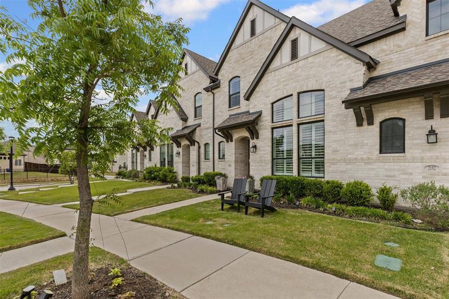 Immaculate 3 bed, 2.5 bath Highland Townhome in beautiful Walsh Ranch. This home features soaring ceilings, expansive windows, and abundant natural light. Includes 2 living areas, an eat-in kitchen with a large island and double ovens, and a first-floor primary suite. Upstairs, a converted loft serves as a private family room or study, alongside two secondary bedrooms and a full bath. Equipped with a two-car attached garage with an EV charger. Enjoy all the vibrant community amenities that Walsh offers: athletic club, makerspace, sport courts, pools, parks, trails, lake, and lively neighborhood events.