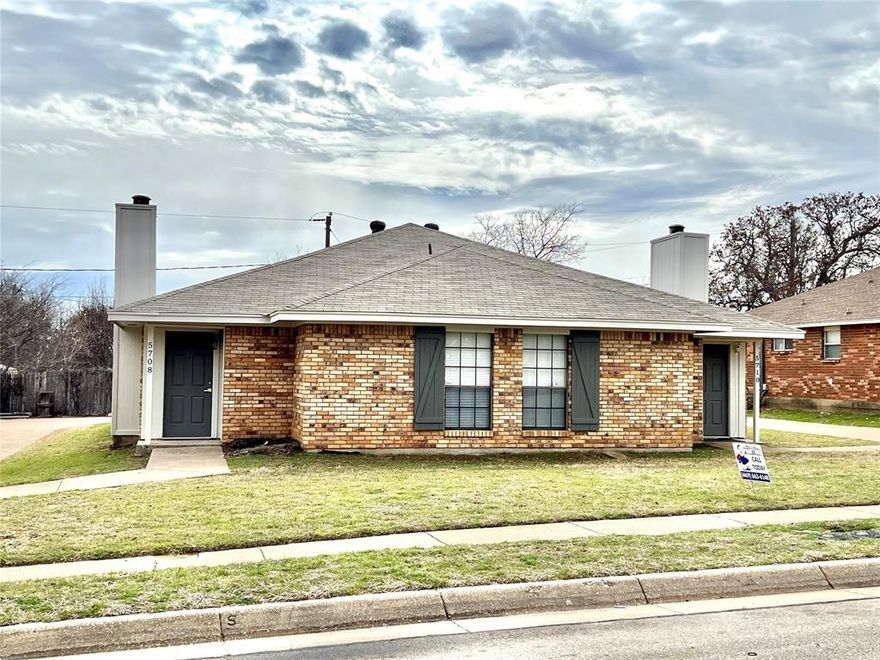 Rare opportunity to purchase a full duplex in great condition. 5708 and 5710 Ranchogrande each has 2 bedrooms, 2 baths, close to 1000sqft. New roof replaced in July 2021. New HVACs on both sides- 5708 in 2022 and 5710 in 2023. HVACs are regularly serviced every 6 months. 5710 has a new hot water heater installed in 2022. Other updates include- granite countertops, popcorn ceilings removed, updated interior and exterior paint, new ceiling fans, hardware, kitchen hood, dishwasher, oven cooktop, appliances and sinks. One side is currently leased at $1575 per month and that lease ends on February 28, 2026. The other side is leased at $1610 and lease ends on July 31, 2026. New owner to discuss renewals with tenants.