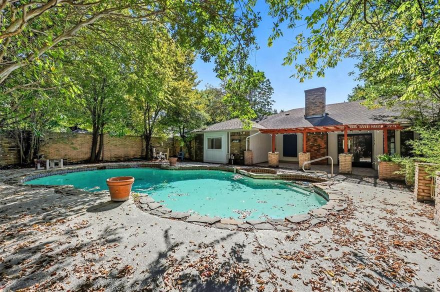 Beautifully Maintained One-Story with Pool in Meadow Brook Estates. Step inside this charming and exceptionally cared-for one-story home, perfectly blending comfort, flexibility, and style. Just off the main living area, a cozy den offers endless possibilities — ideal for a quiet home office, a fun media room, or even a conversion into a second primary suite. The open-concept living and dining space serves as the heart of the home, featuring a striking stone fireplace, large windows that fill the room with natural light, and a smooth flow into a well-designed kitchen with ample cabinetry and storage space. Out back, your own private retreat awaits. Enjoy warm Texas days lounging beside the sparkling pool, host unforgettable backyard gatherings, or unwind under the evening sky surrounded by the peace and privacy of your generous yard. Tucked away on a tranquil street in the sought-after Meadow Brook Estates community, this home delivers the best of suburban living while keeping you close to everything. You’ll be less than 20 minutes from downtown Dallas and just minutes from two major interstates and a highway — offering both serenity and convenience for commuters.