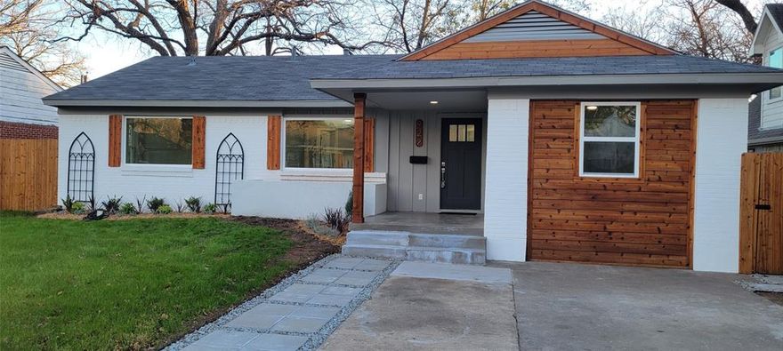 Beautifully updated and renovated four-bedroom home with two full baths in a wonderful neighborhood in central Arlington. There are far too many upgrades to list. The property was a complete down-to-the-bones remodel. All the modern updates you are after are here in this home. Including a whole house tankless water heater, updated energy efficient kitchen appliances, Low-E Argon charged windows, all LED lighting, and much more. The home boasts original hardwood floors throughout, which have been restored to their original glory. The hall bathroom has a massive soaking tub, patterned tile floors and beautiful tilework throughout. The master suite opposite the rest of the bedrooms has a wonderful on-suite bathroom with a massive marble sit-down shower and a large custom walk-in closet. The kitchen has 42-inch soft-close cabinets that run to the ceiling, marble countertops, a patterned marble backsplash, and awesome hexagonal tile floors. The interior shows much pride in workmanship, as does the exterior. The owner spent a small fortune renovating the front and back yard of the home, including the landscaping. The real expense and effort was pouring a new concrete rear patio, installing fifty feet of accent pavers surrounded in moonlight schist gravel. All of this, accompanied by the cedar accents, makes the curb appeal of the house stunning. Please make an appointment and see it for yourself.