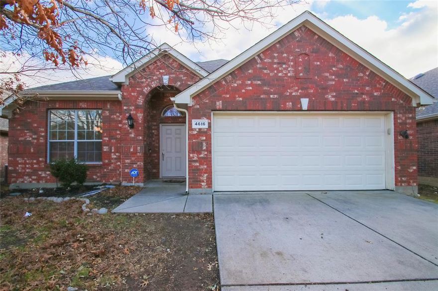 Stunning, north facing home located in Keller ISD,  wood look ceramic tile adorns the entry, hallways, dining, & living. Light & bright gourmet kitchen with gas range, Corian countertops, stainless steel appliances, & walk in pantry opens into the spacious family room that features a gas starter wood burning fireplace. Split floor plan design allows privacy to the master suite. Master bedroom has attached bath that includes dual sinks, jetted garden tub, separate shower, & linen closet. Secondary bedrooms are a great size. Garage also has a screen so you can enjoy being in the garage. Great location close to schools, shopping, parks, entertainment, & freeways for easier commutes.