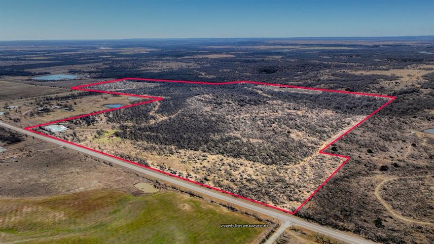 Outside city limits, spanning 220.55 acres in Jack County, this exceptional tract offers a rare blend of dramatic elevation changes, surface water, and outstanding accessibility. The property features a pond along the highway frontage, seasonal creek beds, and rolling hills that rise to elevated viewpoints with miles long panoramic views. With approximately 2,466 feet of highway frontage, the land provides excellent access and visibility while still offering privacy and wide-open space. The diverse terrain creates multiple potential homesites, recreational opportunities, and long-term investment value.
Conveniently located approximately 45 miles northwest of Fort Worth, this property delivers the ideal balance of rural seclusion and Metroplex accessibility.