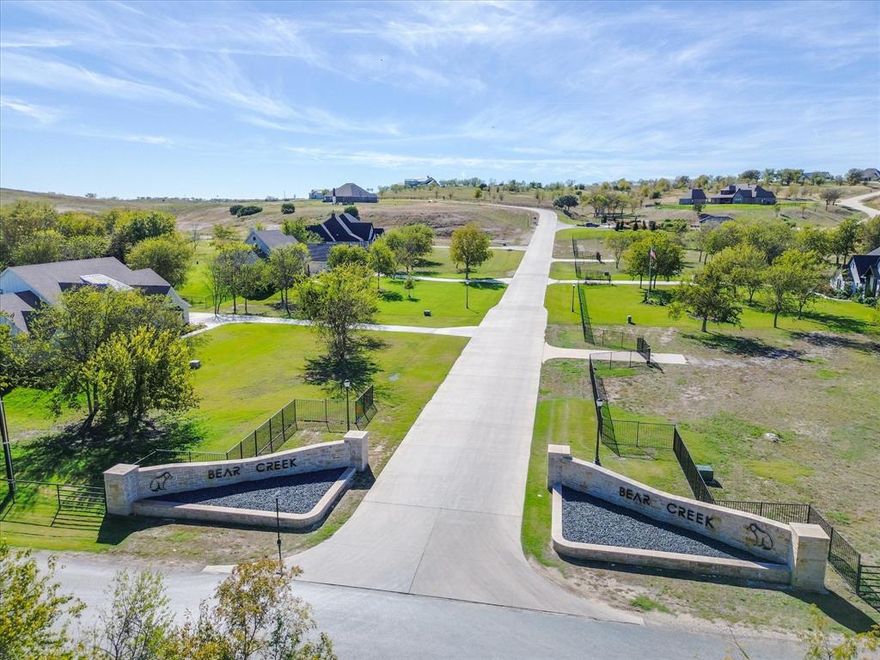 *BRAND NEW* Phase 3 Bear Creek Ranch Subdivision 2+ Acre Luxury Estate Lots – Gated Community - Hilltop View - Parker County – No City Taxes - Award-Winning Aledo ISD - Private Water Well & Septic Systems – No Water Bills - Tri-County Electric – Propane Tanks Allowed - Any Custom Builder - Minimum Living Space: 2,700 SF - Iron or Masonry Fencing Only - HOA Approval Required for all Homes - Located adjacent to the historic Moncrief Ranch