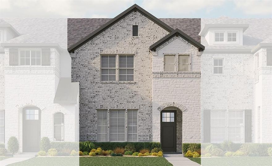 This brand-new two-story townhome provides a functional, open layout that you will be excited to show off! The stunning kitchen features a large cooking island, plenty of storage space, stainless steel appliances, a walk-in pantry, and a breakfast area. The spacious great room provides the perfect space to hang out or entertain friends. Upstairs, you’ll experience the convenience of having the owner’s suite with dual vanity sinks, large shower, and a grand walk-in closet. Additional bedrooms and full bathroom, and a separate laundry room all on the same level. The community is designed for convenience, offering beautiful, new 2-story townhome floor plans built with rear-entry garages, for a stylish, garage-free front facade. This new community is in Garland ISD. Residents will have easy access to employment bases in Garland, Rowlett and Rockwall - as well as retail and entertainment districts, including Firewheel Town Center, CityLine, and The Harbor Rockwall.