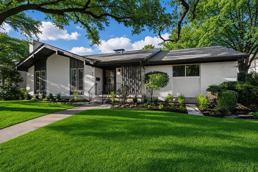 Palm Springs Meets Dallas in this Completely Re-Invented and thoughtfully updated Home, this stunning 4-bedroom, 3-bath home blends iconic Mid Century Modern architecture with refined modern finishes. This White Rock North home has clean lines, open living spaces, and custom lighting create a bright, elevated feel throughout.
Enjoy oak hardwood floors across the home, Porcelanosa tile in designer spaces, and a show-stopping kitchen featuring custom white oak cabinetry and stainless steel appliances. The spacious primary suite offers a spa-inspired en suite bath with dual sinks and bespoke tile work, while a cedar closet adds a rare, luxe touch.
Step outside to a huge backyard with a rolling gate—perfect for entertaining, play, or future expansion. This is a true architectural statement, reimagined for modern living in one of East Dallas’ most sought-after pockets of Lake Highlands. Plenty of room for a Pool in the backyard!
Close to Walnut Hil Shopping, Sprouts, White Rock Lake, and Flag Pole Hill.