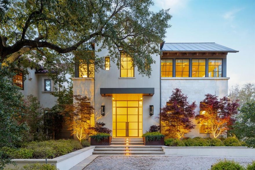 Modern sophistication, lock n leave living. In the city of Highland Park, steps from the Katy Trail. Blt in 2018, home is a beautiful collaboration of designer Jean Liu, Clinton Architecture, and Coats Homes.  Seen on the cover of House Beautiful Magazine, this residence offers the ideal setting to entertain and connect with the outdoors. Exterior of shell stone Limestone, standing seam metal roof, water & fire features in serene courtyard.  Floating staircase greets you, with loggia connecting living areas to kitchen and dining. Chef kitchen boasts 48 Wolf cooktop, Sub Zeros, 4 freezer drawers, 2 Bosch dishwashers, warming drawer, quartzite counters. Second LA with FP opens to turfed back yd. Upstairs primary suite with vaulted ceiling in cypress, surrounded by windows. Spa like bath, His Hers closets, FP. Private office with surround windows, can be 3rd bed. Secondary bedroom. Exercise Rm with private bath could be 4th bed.
Control 4 Whole House Management System. ELEVATOR!!