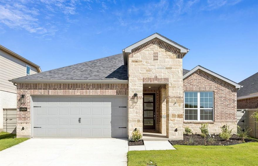 NEW CONSTRUCTION: Discover Treeline, Justin’s premier new construction community, where 800 acres of lush oak treetops and a scenic creek create a serene retreat. Located in the highly acclaimed Northwest ISD with easy access to Highways 114 and I-35, Treeline offers the perfect blend of natural beauty and convenience.
Your dream home at 11404 Treehouse Trail features the Emory Plan, offering 1,949 square feet of thoughtfully designed living space with 4 bedrooms and 3 bathrooms. Highlights include a covered patio, Luxury Vinyl Plank Flooring, a gourmet kitchen with a large center island, a bright gathering room perfect for family gatherings, and integrated smart home features for modern living.
Available NOW, this home is the perfect combination of luxury and comfort. Visit Treeline today and experience the craftsmanship of Pulte!