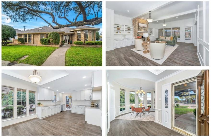 Charming 3-bedroom, 2-bath home nestled on a tree-lined street in an established, highly sought-after North Dallas neighborhood with no HOA and zoned to top-rated Brentfield Elementary in RISD.
Step inside to an inviting, light-filled updated interior featuring an abundance of windows and vaulted ceilings in the spacious living and dining areas. Enjoy built-in cabinetry and a cozy wood-burning fireplace—perfect for relaxing on cooler evenings.
The eat-in kitchen offers updated quartz countertops, stainless steel appliances, and a dining area surrounded by windows, creating a bright and cheerful space for everyday living. 
The generously sized primary suite includes a well-appointed bath with dual sinks, a garden tub, separate shower, and two walk-in closets. Secondary bedrooms are nicely sized and feature ceiling fans and walk-in closets.
Foundation repairs have been completed and include a transferable warranty for added peace of mind.
Ideally located with easy access to George Bush Turnpike and Dallas North Tollway, and just minutes from shopping, dining, and entertainment options.