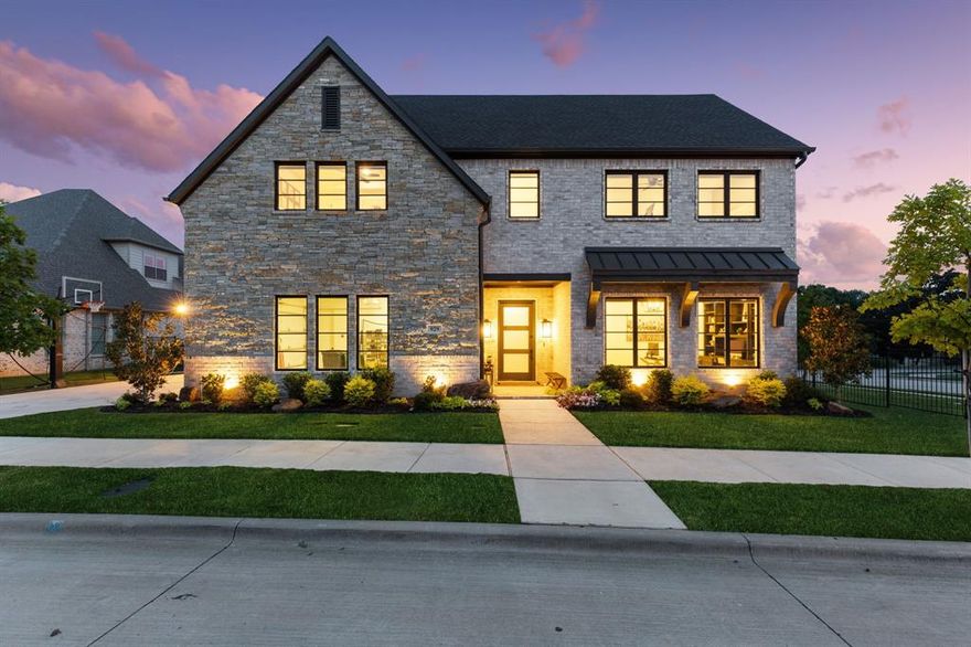 Welcome home to this 2020 modern transitional luxury home!  Located in the highly acclaimed Carroll ISD.  This gorgeous home has 5 bedrooms, 5 full baths, 3 living area, stunning wood floors, open concept kitchen, commercial grade range & vent hood & built in refrigerator amazing walk in pantry & kitchen window looking out to pool area. Recent upgrades include beautiful built in cabinets in study & shiplap in new drop zone area with cabinets. In Dec. 2021 added a custom modern pool & spa with stunning outdoor kitchen. Over 700 SF covered patio living space FP, low maintenance artificial turf, automatic screen patio shades, storage cabinets, sink, built in grill & refrigerator! This smart home uses Savant Home System, outdoor cameras, 82 inch Smart TV in media room, new LG washer & dryer in utility included. Designer lighting & automatic window coverings & storage throughout. Come see this stunning home! Epoxy floors & racks in the garage. Buyer & buyer agents to verify all information.