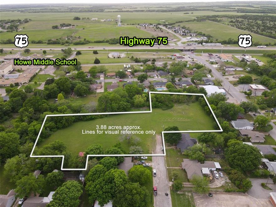 3.89-acre commercial tract at the end of W Davis Street in Howe, already zoned Commercial and ready for development. The site offers quick access to US-75 and Highway 5, providing excellent visibility within one of North Texas’s fastest-growing corridors.

This property is well-suited for a flex warehouse project, office space, professional building, medical, or other commercial use. Located near Downtown Howe and minutes from Texas Instruments, GlobalWafers, and Coherent, the area is surrounded by ongoing residential and commercial growth. Buyer to verify permitted use and construction requirements with the City of Howe.

Seller will consider owner financing with a strong offer.