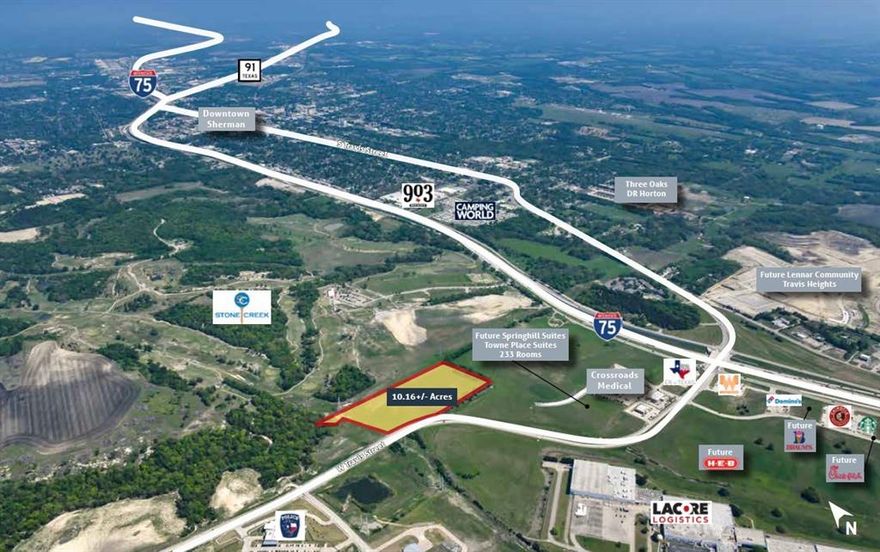 PRICE REDUCED: The Asking Price has recently been reduced by $400,000 from $4,900,000 to $4,500,000. Vanguard Real Estate Advisors (“VREA”) has been exclusively retained by Ownership to offer developers and investors the opportunity to purchase a 10.16+- acre zoned multifamily development site located along West Travis Street in Sherman, TX (the “Site”). The zoning allows for 30 units per acre density for up to 304 units.

The Site is accessible via West Travis Street and less than half a mile west of US-75. This intersection boasts multiple national retailers such as Starbucks, McDonald’s, Whataburger, as well as a recently announced future HEB store which will be directly across the street. This offering is exceptionally well-located and is a great opportunity to acquire a zoned multifamily parcel.