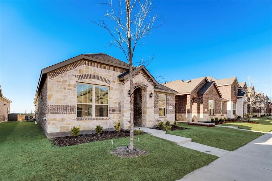 Welcome to this beautifully maintained 1-story home in Celina, TX, one of the fastest-growing cities in the DFW area! This stunning residence features a spacious, open-concept floor plan with numerous upgrades, including elegant vinyl plank flooring throughout. The gourmet kitchen is a chef’s dream, equipped with stainless steel appliances, granite countertops, a gas cooktop, coffee bar, and a generously sized pantry. You'll also find a separate utility room with additional space for an extra fridge. The master suite serves as a tranquil retreat, complete with dual sinks, a soaking tub, a separate shower, and a walk-in closet. This suite is thoughtfully separated from the two additional bedrooms for added privacy. Step outside to the backyard oasis, where you’ll find a covered patio, ideal for outdoor dining or simply enjoying the fresh air. The low-maintenance artificial turf allows you to spend more time relaxing and less time on yard work, making it perfect for busy lifestyles or families with children and pets. Residents can enjoy a wealth of community amenities, including a pool, greenbelt, jogging and bike paths, a lake, park, and playground, ensuring there's always something to do close to home.  Plus, the REFRIGERATOR, WASHER & DRYER are included making your move-in process hassle-free!  Minutes away from DNT, shopping & dining, etc. Celina ISD!