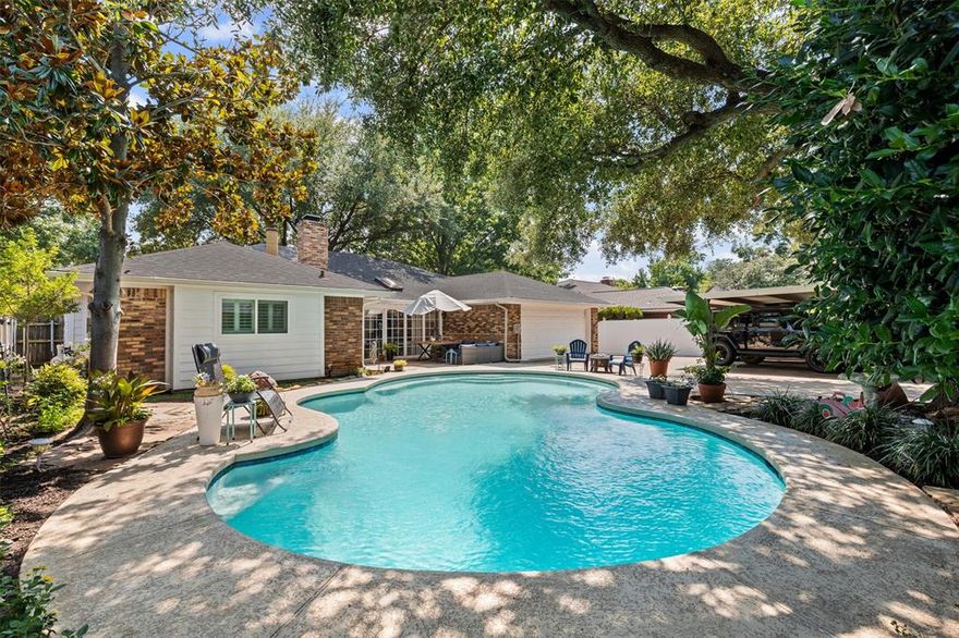 Seller is offering a 2% interest-rate buydown with our preferred lender! Meticulously updated and truly move-in ready, this stunning Arlington home provides the perfect blend of comfort, elegance, and functionality! It features 3 bedrooms, 2 full bathrooms, a dedicated office, and an enclosed, air-conditioned sunroom—perfect for year-round enjoyment. From the moment you arrive, you’ll notice the inviting curb appeal with mature shade trees, a welcoming front walkway, and plantation shutters that add timeless character.
Inside, you’ll find spacious living areas with custom wall detailing, wood-like flooring, and abundant natural light. The kitchen is a chef’s delight with rich cabinetry, granite countertops, stainless steel appliances, and modern lighting. The open flow makes it ideal for entertaining and everyday living.
The primary suite is a true retreat featuring a fireplace, tray ceilings with crown molding, and a spa-inspired bath complete with dual vanities, a freestanding tub, and a large walk-in shower with a rain shower head. Secondary bedrooms are generously sized with updated flooring and plantation shutters. The home also offers an office with French doors, perfect for working from home or as a flex space. The enclosed, climate-controlled sunroom overlooks the backyard, providing an additional living area that’s both bright and comfortable.
Step outside to your private backyard oasis! The sparkling pool, shaded patio areas, and lush landscaping make this the perfect space for entertaining, relaxing, and enjoying Texas summers. 
• Two fireplaces, including one in the primary suite
• Updated kitchen with granite & stainless appliances
• Plantation shutters throughout
• Laundry area with granite countertop & built-in cabinetry
• Two bay windows that bring in natural light
• Carport plus ample driveway parking