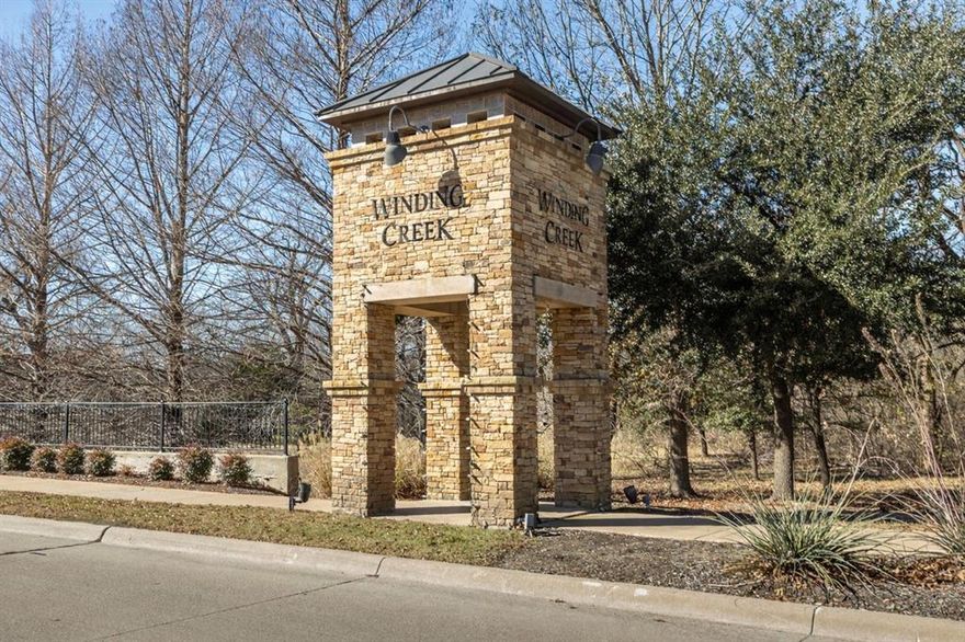 New paint and new wood floor finish out! This cute as a pin KHovnanian built home in Winding Creek Estates backs up to a greenbelt with walking trails and lots of trees. Tree lined streets! Walk onto a freshly refinished nail down wood floors and all new paint in the interior! Generous sized study and dining in the front of the home. A spacious kitchen with a huge pantry and also a butler pantry. Granite counter tops, tile back splash, double oven and gas cook top! Lots of space to entertain and cook! Kitchen and nook open up into the vaulted ceiling and spacious family room. Stone hearth heatilator fireplace with mantel. Lots of windows and natural light in this beauty! Massive master bedroom with a sitting area and lots of windows. Vaulted ceiling. Separate vanities, tub and shower in a plush sized master bath. Tons of closet space! two secondary bedrooms and bath down. Upstairs is a massive sized game room overlooking the walking trail and trees. Lots of trees there!! Powder bath in the game room too! A large stamped concrete covered patio in the back with added pergola for the grills! Storage building with power! 8 feet board on board red western cedar fence with trim.  Added storage in the oversized garage and added driveway space. Excellent Frisco ISD! Sonntag, Nelson and Independence High!! In the heart of west McKinney and Frisco. HEB across the street from the community basically. Kroger is next door. Close to 121 toll, hwy 75, hwy 380 you name it you can get to it quickly from here.Some photos have been virtually staged. Furnishings and décor are for illustration only and are not included with the property.