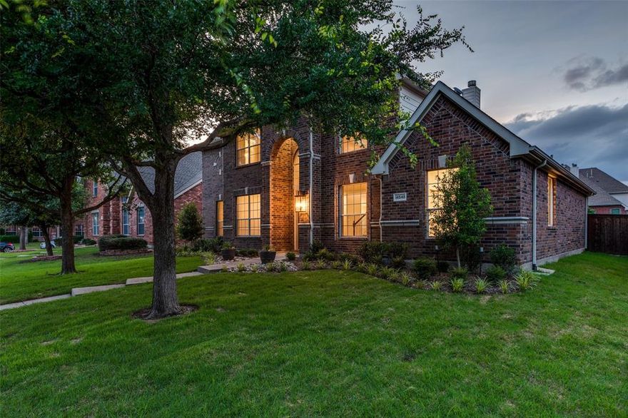 Step into a world of comfort and elegance in this stunning home boasting 5 bedrooms, 4 bathrooms, and a 2-car garage. Bathed in neutral colors, this residence features an open floorplan perfect for modern living and entertaining. Formal living and dining areas showcase the home's sophisticated design, enhanced by soaring ceilings that create an airy and spacious atmosphere. Relax in the living room by the cozy gas log fireplace. The light and bright kitchen is a chef's dream, complete with quartz counters, gas cooking, stainless steel appliances, a walk-in pantry, a charming farm sink, and a convenient breakfast bar. Enjoy the oversized laundry room with ample storage provided by cabinets, hanging rods, and shelving. The dining room exudes warmth with its beautiful hardwood floors. Retreat to the luxurious primary suite featuring a separate tub and large shower, along with a double vanity. Unwind with a friendly game in the oversized game room. The elementary school is within walking distance right by a very nice park called Limestone Quarry Park with the Taychas Trail for walking, biking and jogging. Also, a community pool and playground are included. Located with convenient access to 121 as well, this home offers both luxury and practicality.