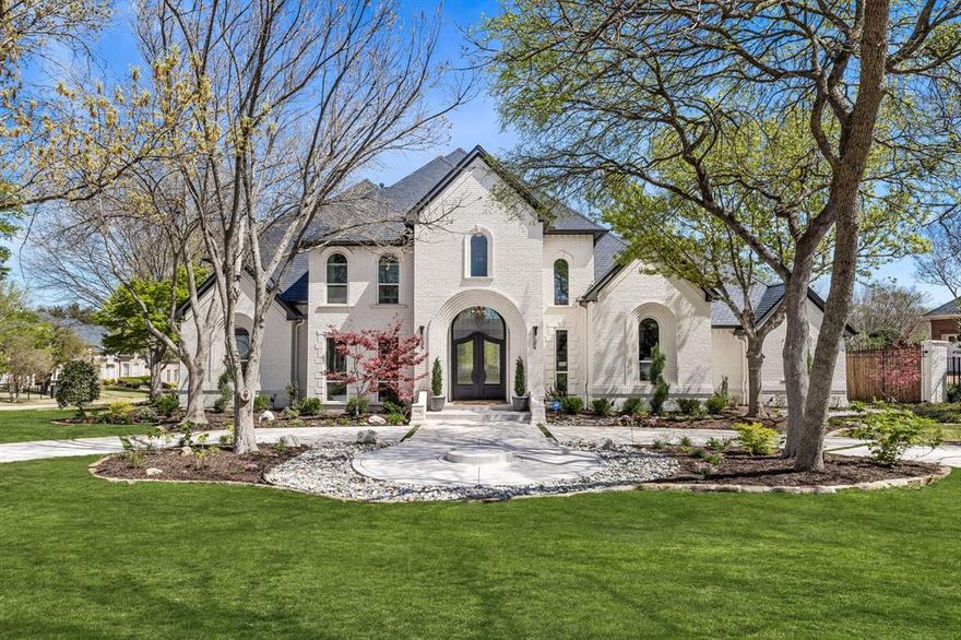 COMPLETELY REMODELED custom home in the exclusive gated community of WYNDHAM HILL at Monticello. A rare opportunity to live on this secluded treelined street, surrounded by LAKES AND WALKING TRAILS – but just minutes from the heart of Southlake. Expansive entry & floor-to-ceiling windows envelope you with light, while the dramatic fireplace & bar sets the atmosphere for entertaining.  A wall of SLIDING DOORS from the kitchen & den opens to a sparkling pool & ALL SEASON COVERED PATIO. Well-considered updates exude charm and sophistication while maintaining a warm welcome.  Private primary suite with sitting area overlooks the resort style back yard & features a beautiful fireplace & lrg updated bath with modern tub & oversized shower. The open concept kitchen & chic full cocktail bar exudes a moody ambiance that flows into breakfast area & den.  Oversized upstairs bedroom and room for golf simulator.  NEW ROOF, GUTTERS, DRIVEWAYS, DRAINAGE, INSULATION AND MORE.