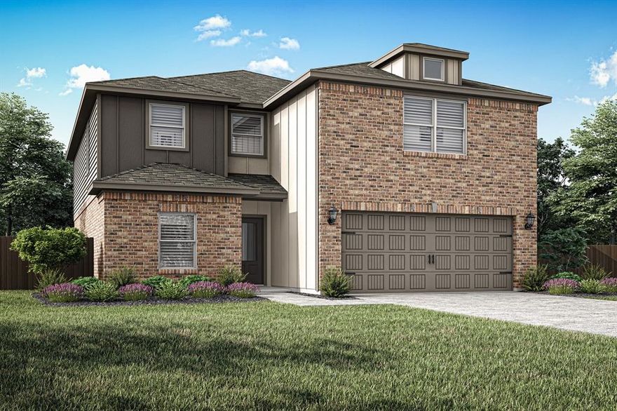 The Sterling is a spacious two-story home with five bedrooms, two-and-a-half bathrooms, and open-concept living areas designed for both comfort and connection. A private downstairs master suite offers a relaxing retreat, while each secondary bedroom includes its own walk-in closet for added storage. The upstairs loft provides a flexible space that can easily transform into a game room, home office, or play area to suit your family’s needs. Ideal for entertaining, the Sterling’s layout seamlessly connects the kitchen, dining area and family room, with even more space to host in the backyard or loft. With included upgrades, this home delivers the perfect blend of style, functionality, and room to grow.