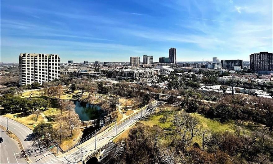 Gorgeous 19th floor 2-2-1 condo in the heart of Turtle Creek! Walls of windows and balcony provide stunning panoramic views. The open floor plan is perfect for entertaining. Kitchen includes a breakfast bar, granite countertops, marble floors and custom backsplash. Your primary suite includes walk-in closets. Refrigerator included for your convenience. Renaissance residents enjoy the Turtle Creek location with easy access to The Katy Trail, Uptown, Downtown, the Arts District and more. Resident amenities include 2 pools, fitness centers, business centers, pet areas and more! Only 2 cats or caged birds allowed with owner approval.