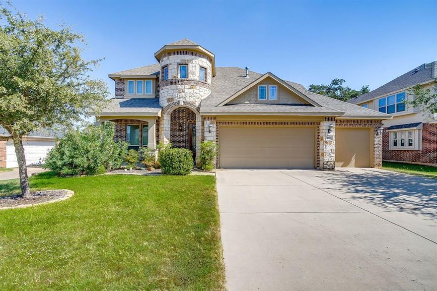 Immaculate home in sought-after Oak Valley!
This well-maintained property offers an inviting front porch and an open, light-filled layout with wood flooring extending through the entry, study, kitchen, and living areas. The beautiful chef's kitchen features stainless steel appliances with a gas range, granite countertops, a spacious island that opens to the family and breakfast rooms, making entertaining easy. The first-floor primary suite includes a sitting area with tall recessed ceilings and an en-suite bath with dual vanities, a soaking tub, a separate shower, and a generous walk-in closet. Upstairs, a versatile game room with a wet bar complements a full mother-in-law suite complete with its own bath and walk-in closet. The large backyard provides ample space for outdoor activities and includes a convenient storage shed.  The oversized 3-car garage is ready for your golf cart or side-by-side!  This home is move-in ready.