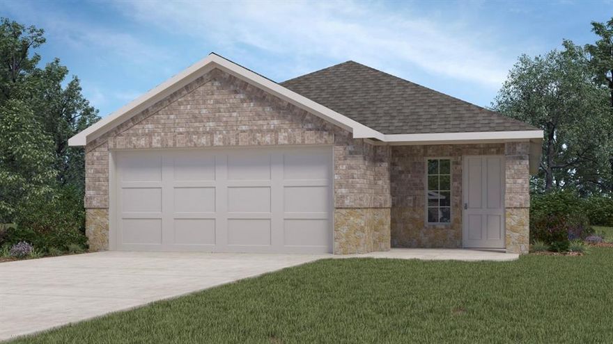 New Construction by DR Horton in Silverado community. this cute 3 Bedrooms, 2 Bathrooms, 2 Car Garage with Covered Patio brick exterior and smart home features included.