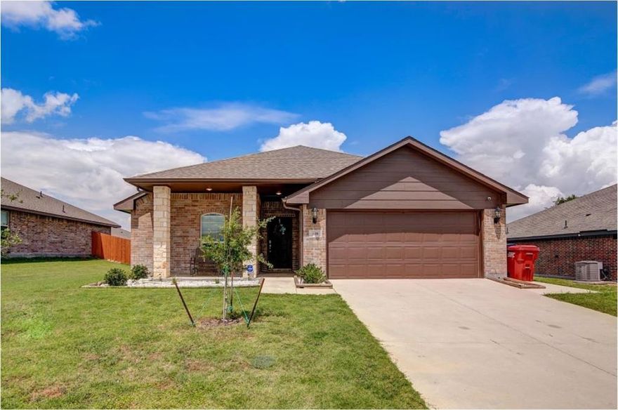 Beautiful one story home featuring an open floor plan with 4 bedrooms and 2 full baths with upgrades including energy efficient appliances, granite countertops, designer wood cabinets, lamination floors through out the home, and an attached two car garage. The home showcases a private master suite complete with a walk-in closet, large open family room, as well as a fully fenced backyard and front yard landscaping. Ideally located in Farmersville. GREAT LOCATION- easy access to 380, close to Collin college, Brookshire's, schools and shopping centers.