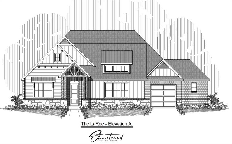 Beautifully designed single-story home offering approximately 3,009 square feet of living space! The open concept kitchen, dining, and family room create an inviting central living area with vaulted ceilings and abundant natural light. The kitchen features a large island, walk-in pantry, and convenient access to the dining area, making it ideal for everyday living and entertaining. The private primary suite includes a spacious bedroom with vaulted ceiling and ensuite bath featuring dual vanities, separate tub and shower, and two walk-in closets. Secondary bedrooms are thoughtfully positioned to provide separation and flexibility. Additional features include a dedicated game-media room or office, powder bath for guests, centrally located utility room, and mudroom with convenient access from the garage. Outdoor living is enhanced by a covered patio that extends the entertaining space. The property includes a three car garage, providing flexibility for storage or additional parking. This well-designed plan offers a balance of open living areas and private spaces, making it suitable for a variety of living needs.