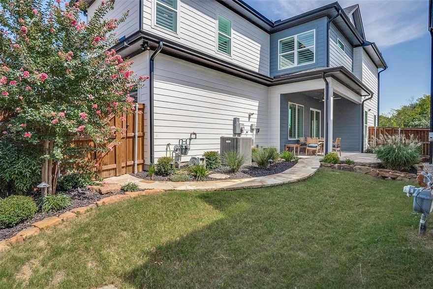 Move-in ready gem with high end finishes and beautiful landscaping. This magnificent home offers urban living with peaceful privacy. Walking distance to Trinity River trails and excellent views of the downtown skyline. Meticulously maintained and upgraded. Custom plantation shutters, Phillips hue can lights, water softener, tankless water heater, premium appliances, insulated garage with MyQ and much more, make this property a steal. Please inquire about more upgrades, modifications and perks for this fantastic home. Perfect for wonderful solitude or entertaining friends and family, the open floor plan and tranquil backyard are a perfect pairing. Large bedrooms and living areas are a bonus. Minutes from downtown, the Stockyards and everyday conveniences. Hardie board exterior ensures longevity and durability.  **HOA maintains front and back yard. Come discover your treasure and don't miss the opportunity to make this extraordinary property your own.