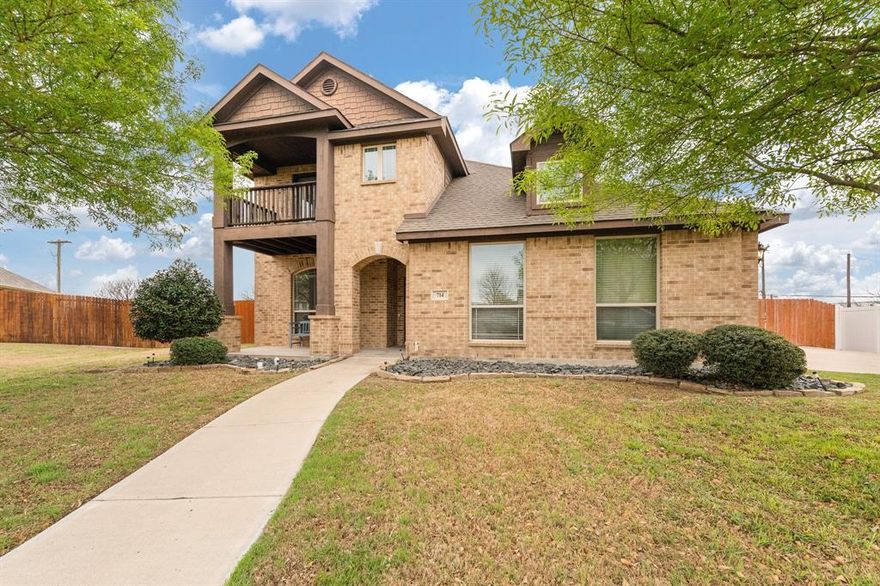 Spacious 4 bedroom, 2.5 bath home with a 2-car garage in a fantastic Midlothian location! This well-designed home offers storage galore and a flexible layout perfect for everyday living and entertaining. The main floor features a private primary suite downstairs with a large ensuite bathroom offering a separate tub and shower, dual sinks, and a walk-in closet. A formal dining room sits just off the entry and can easily host family dinners or holiday gatherings. The open-concept kitchen includes stainless steel appliances, a center island, breakfast room, and abundant cabinet space, all overlooking the light-filled living room with plenty of natural light. Upstairs you’ll find a second spacious living area or game room that opens to a balcony perfect for enjoying beautiful Texas sunsets. Three large secondary bedrooms and additional storage space plus walk into the floored attic space. Step outside to an extended patio in the back yard and enjoy the peaceful view overlooking open pasture where horses roam across the street, giving the property a relaxing countryside feel. Conveniently located within walking distance to the elementary school and neighborhood park, and just a 3-minute drive to the newest grocery store and the high school. A wonderful combination of space, views, and location!