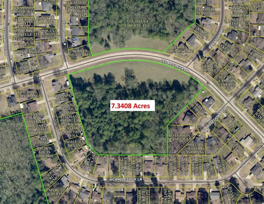 7.34 Acres For Sale on Cedar Creek Drive.  Zoned R-1-7.  Mineral Rights Excluded.