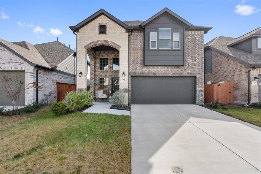 Almost new two-story home in Heartland!! 4 bedrooms, 3.5 baths, and a 2-car attached garage. Living room has FP. Open kitchen features large kitchen island, granite countertops, pantry, eat-in kitchen & formal dining area. Private Primary suite with separate shower & tub - complete with double vanity and walk-in closet. All secondary bedrooms are upstairs with 2 Full Baths. Large upstairs game room.  Main floor laundry room and covered patio. Fully fenced backyard. Home is being offered with refrigerator, washer & dryer, water softener, & outdoor patio furniture.  HOA includes community pool, parks, clubhouse, & fitness center. Work in Dallas and enjoy the peaceful community of Heartland. PET FRIENDLY!