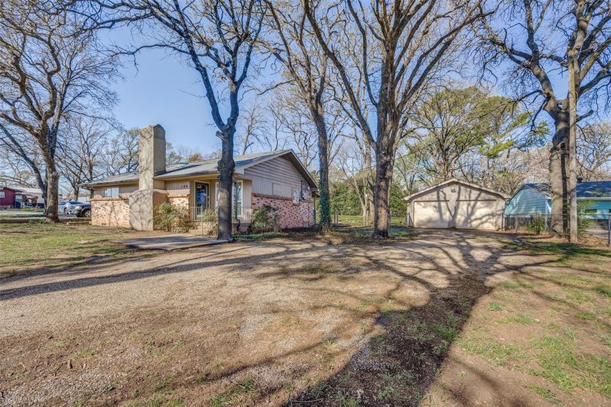 Charming and updated 2-bedroom, 1-bath lake house just a short stroll from the shores of beautiful Lake Texoma. Situated on just under a half-acre treed lot and located in highly sought-after Pottsboro ISD, this inviting home blends cozy lake-area charm with major recent improvements, making it ideal as a full-time residence, weekend getaway, or investment property. Recent updates include a new HVAC and new roof in 2025, brand new subfloor and luxury vinyl plank flooring throughout, freshly painted interior in 2026, new hot water heater in 2026, new stove and refrigerator in 2024, new dishwasher in 2025, and new electrical boxes in 2026. A separate two-car garage with an interior workshop adds excellent space for storage, hobbies, or projects. Enjoy the relaxed lake lifestyle in a home that is move-in ready and packed with valuable updates. Located outside city limits for the benefit of no city taxes and just one mile from Lighthouse Marina, where you can enjoy boat rentals, kayaking, paddleboarding, fishing and experience the peacefulness of Lake Texoma.