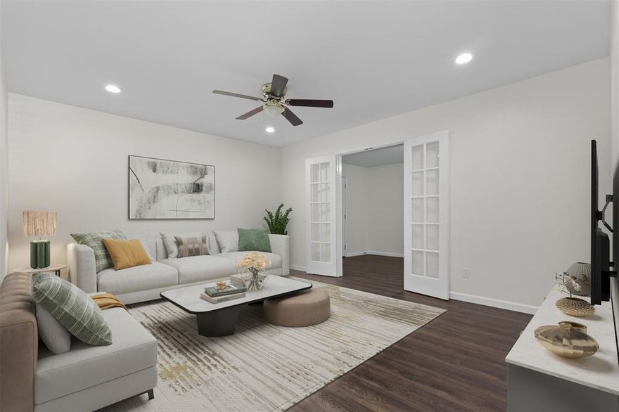 Welcome to the cutest home on the block! This charming 3-bedroom home with a dedicated office is move-in ready with plenty of updates you’ll love. Step inside to find brand-new flooring throughout, fresh paint, and updated doors that give the home a modern touch.
Enjoy smart home features, including living room lighting that changes colors to match your mood. The stainless steel refrigerator conveys with the property, making this home even more turn-key!
Outside, you’ll find an automatic gate and a slab already in place, perfect for your future detached garage or a cozy outdoor pergola for entertaining.
This home has the perfect blend of comfort, style, and potential—don’t miss your chance to make it yours!