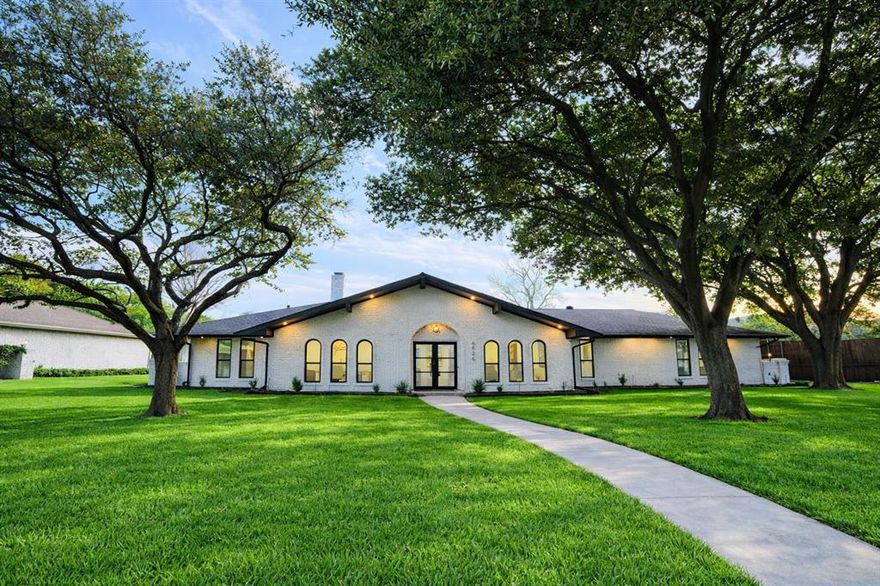 Dream come true! Designer Luxury in Prestonwood. EASY LIVING+ACT NOW. Inside the heart of North Dallas & nestled on an oversized lot with gorgeous mature oak trees stretched out across the front yard. This 4 bedroom+study, 3 full bath, 3,303 sqft home with resort size
sparkling pool is unlike anything else in the neighborhood. Featuring modern organic design inside & out, top to bottom
updates, & elevated spaces across the board. EVEN THE BIG STUFF: All Cast iron plumbing replaced with PVC & comes with transferable warranty.
save big money on insurance annually with an impact resistant class-4 roof, 2 full HVAC systems replaced, & all new doors+windows. Enjoy a light filled open layout, spa like master bath, & outside admire the the completely fenced-in rear of property, private motorized sliding gate, enlarged driveway for an abundance parking plenty of roof for even an RV+security, for max fun+entertaining bliss. 4th bedroom could also double as a flex room if desired or 2nd office. Conveniently located near DNT, Hwy 75, interstate 635, & PGB turnpike, prestigious Dallas private schools+Bent Tree, Preston Trail, & The Creeks at Preston Wood country clubs, Addison+North Dallas shopping centers, & parks.