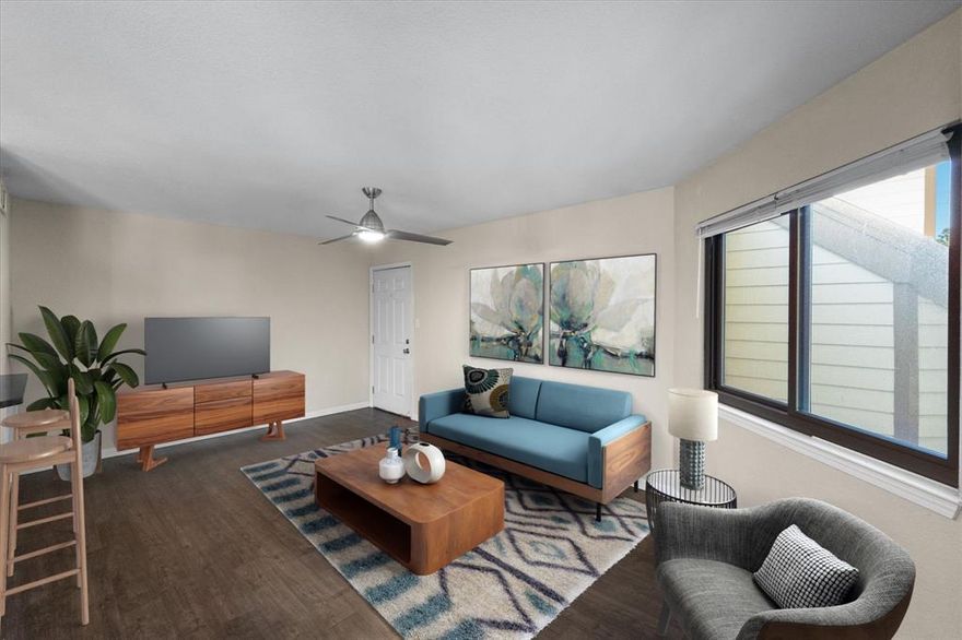 This beautifully updated condo offers the perfect blend of comfort and unbeatable location, just minutes from Six Flags, Globe Life Park, AT&T Stadium, and premier shopping and dining. Step inside to discover an airy, light-filled space with modern vinyl plank flooring throughout — no carpet here! The updated kitchen features stainless steel appliances, subway tile backsplash, and a cozy breakfast nook perfect for morning coffee or casual meals. The bedroom includes an ensuite bathroom and walk-in closet. Enjoy the comfort and energy efficiency of brand-new windows throughout. Step out to your own private balcony nestled among mature trees — a perfect retreat for relaxing outdoors.  Community amenities abound with multiple pools, hot tubs, a fitness center, sauna, and a tennis court — all just steps from your door. Whether you're looking for a low-maintenance lifestyle or a fantastic investment opportunity, this condo has it all. Don't miss your chance to live in one of Arlington’s most convenient and vibrant locations!