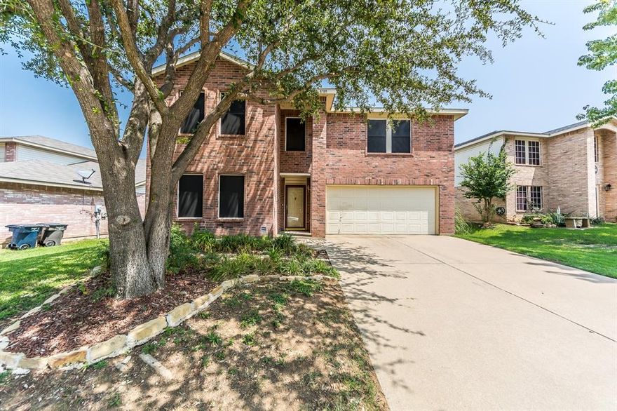 Beautiful Two-Story Home in Crowley ISD! Welcome to this spacious four-bedroom, two-and-a-half-bath property featuring an open-concept layout and plenty of room for family and entertaining. The oversized kitchen offers abundant cabinet and counter space and overlooks the fully fenced backyard. Enjoy two generous living areas, a formal dining room large enough for a twelve-person table, and a cozy wood-burning fireplace in the main living area

The expansive primary suite includes a sitting area or office nook, dual sinks, a separate shower, a soaking tub, and a huge walk-in closet. Upstairs, you’ll find the secondary bedrooms, all with large closets and ceiling fans, plus a secondary living or game room.

Additional highlights include a full-size laundry room with storage, an attached two-car garage, and a friendly community with a pool, park, and playground—perfect for Texas summers!

Fantastic location near schools, shopping, and dining, with a new H-E-B and Target coming soon! This home qualifies for all types of financing. As an estate sale, some property details are limited. A little interior paint and minor touch-ups will make this lovely home shine for its next owner.