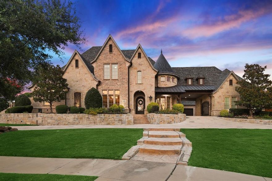 Enjoy panoramic golf course and lake views from this rare custom home on almost one acre in amazing Castle Hills! 
This gorgeous custom masterpiece has over $300k additional high end updates and finishes throughout featuring a unique floor plan designed to enjoy views from many rooms. State of the art fully updated huge kitchen, media room, fully finished walk out basement complete with its own kitchen, living space and guest suite. Amazing outdoor living with custom pool and sports court!  Close to everything: DNT,121,Legacy West, Grandscape, restaurants, retail, DFW, Love Field. Feeds into Castle Hills Elementary and close to PCA and LCA. See this beautiful panoramic view for yourself today!