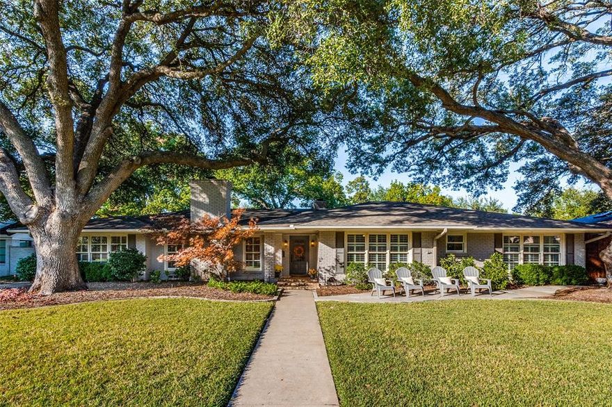 Charming Preston Hollow home tucked away in a quiet, upscale pocket. Generous 100'x160' lot with magnificent trees. 5 oversized bedrooms, 4.1 baths and 2 living areas... with the 5th bedroom being a 700+sq.ft. flexible space with a full bath ideal for a private guest suite, office, gym, studio, or any combination of these! Fantastic flow between the den, formal living, dining & kitchen with fresh white cabinetry, granite countertops & island, stainless appliances, wine cooler, farm sink & double ovens. Other highlights include a vaulted den ceiling, 2 fireplaces, hardwood flooring in most rooms, plantation shutters & built-in speakers. The primary suite offers a jetted tub, sep. shower, dual sinks & 2 walk-in closets. Outside you'll find multiple bluestone patios, one of which is covered with a fireplace, a built-in grill, large lawn & an attached 2-car garage within a gated driveway. All this just minutes from various private schools and Preston-Royal+Preston-Forest shopping & dining!