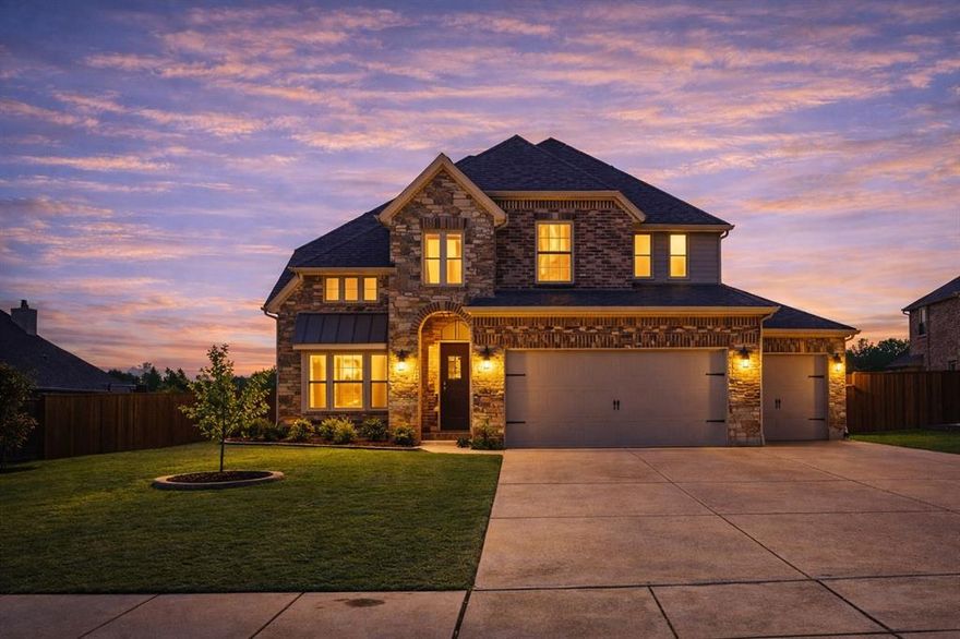 Welcome to this stunning two-story home offering 4 spacious bedrooms, soaring sky-high ceilings, and a light-filled layout designed to impress from the moment you walk in. The open-concept living, kitchen, and dining spaces create the perfect flow for everyday living and effortless entertaining, complemented by an eat-in kitchen for casual mornings and a formal dining room for hosting.

A private office provides the ideal work-from-home setup, while the private entertainment room is perfect for movie nights or game days. Upstairs, a second living area offers additional flexible space for relaxing or gathering. Thoughtfully designed with excellent storage throughout and an oversized 3-car garage, this home delivers both beauty and function.

Step outside to a truly exceptional backyard—pool-sized with expansive green space for entertaining, play, or simply enjoying the outdoors. The property backs to a protected greenbelt that cannot be built on, offering rare, long-term privacy and peaceful views.

Located in the highly desirable and growing city of Oak Point, you’re just minutes from Lake Lewisville and Little Elm Beach, where boating, swimming, and lakeside living become part of your everyday lifestyle.

This is the perfect blend of space, privacy, and location—an opportunity you don’t want to miss.