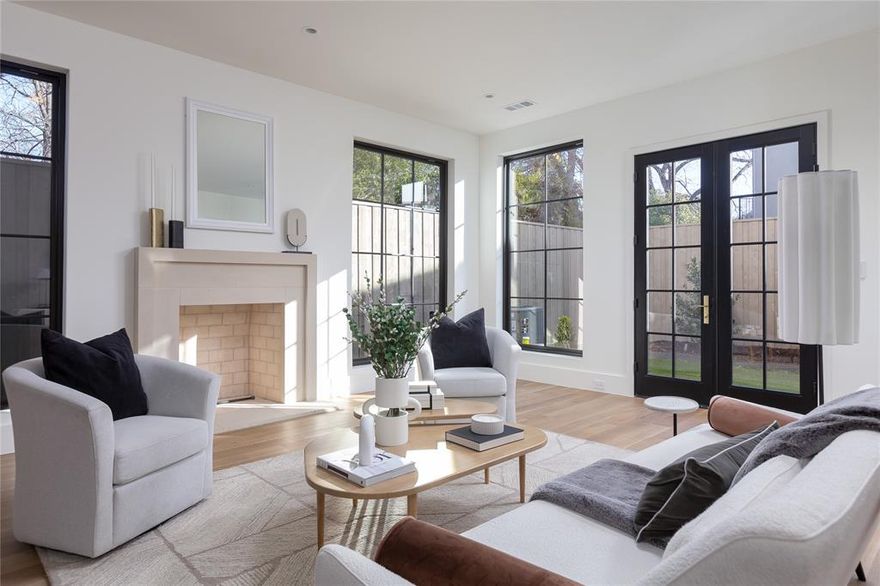 Gorgeous new construction, one block from Highland Park. This tasteful transitional, lock and leave home features a very open floor plan, stunning beams, beautiful  wood flooring throughout and massive windows. Kitchen, living, dining and study on first floor, as well as a low maintenance turfed backyard, perfect for outdoor entertaining. Kitchen features custom cabinets, marble countertops, designer tiles and top-of-the-line Monogram appliance package. 2nd floor boasts 3 bedrooms, with all en-suite baths. With attention to detail in every space, this property is perfect for lock and leave lifestyle and is conveniently located near upscale shopping and dining.