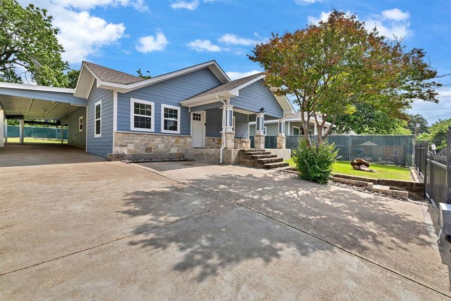 Welcome to this adorably renovated Dallas gem perfectly nestled in a charming, tree lined neighborhood filled with wonderful neighbors and a true sense of community! Ideally located just minutes from the Dallas Zoo, Bishop Arts District, and Kidd Springs Park, this home offers the perfect blend of convenience, character, and modern updates.

Originally built in the early 1900s, this light and bright home underwent an extensive renovation in 2022 giving buyers the confidence and peace of mind that all the major work has already been done. Major updates include HVAC, roof, gutters, siding, stonework, water heater, plumbing, electrical, french drains, energy efficient windows, and even insulated attic storage space. This is truly a move in ready home where not a thing has been overlooked.

Inside, you will love the fresh paint, new baseboards, luxury vinyl plank flooring, and inviting open concept floorplan designed for comfortable everyday living and easy entertaining. The home features 3 spacious bedrooms, 2 beautifully renovated full bathrooms, and custom closet systems in two of the bedrooms for added style and functionality.

Step outside and enjoy your morning coffee on the adorable front porch complete with space for a cozy sitting area. The electric gated fence adds both privacy and security while creating a welcoming retreat to call home. The oversized covered parking area is another standout feature offering space for approximately 4 to 6 vehicles and includes automatic smart lighting wired directly to the home so bulbs never need replacing.

Homes with this much charm, this many updates, and this incredible location do not come along often. This little beauty will not last long!