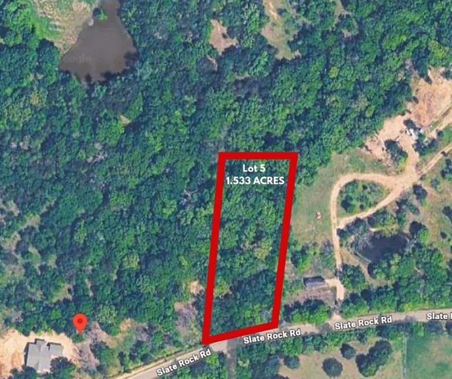 Build your dream home on this beautiful, heavily treed 1.533-acre lot on Slate Rock Road in Bristol, Texas, located in the highly regarded Ferris ISD. Just under two acres, this spacious homesite offers the perfect balance of privacy, flexibility, and scenic country living—ideal for creating a truly relaxing home retreat. This property allows you to bring your own plans for a site-built custom home, or you may choose to work with my experienced custom builder to bring your vision to life from the ground up. The generous 1.533 acres provides ample room for outdoor living spaces, a workshop, or future enhancements, all surrounded by mature trees that add beauty and natural seclusion. Enjoy the convenience of being close to Dallas for commuting, dining, entertainment, and everything the Dallas food scene and metro area have to offer—while still coming home to the peaceful, slower pace of the country. The location is also just a short drive to the charming and historic downtowns of Ennis and Waxahachie, known for boutique shopping, local restaurants, and rich Texas history. Nature lovers will appreciate being near the iconic Texas Bluebonnet Trail, making springtime scenery and scenic drives a part of everyday life. If you’re searching for nearly 2 acres of treed land in Bristol, TX with custom-build options, top-rated schools, and an unbeatable North Texas location, this Slate Rock Road property is a rare opportunity you won’t want to miss.