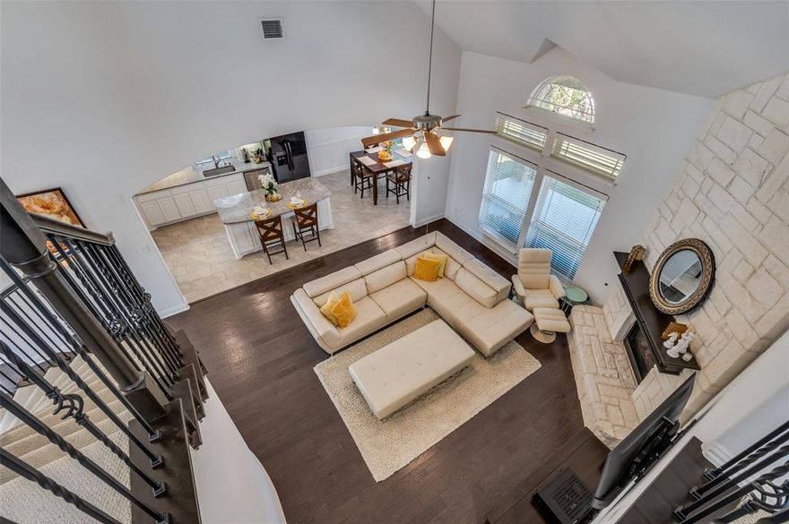 PROSPER ISD - 3-CAR SWING GARAGE - OFFICE, MEDIA & GAME ROOMS - NO REAR NEIGHBORS
Discover exceptional value in Creeks of Legacy with this 5-bed, 4-bath home offering over 3,300 sq ft of flexible living space. The open-concept layout features a bright kitchen with gas cooktop, granite counters, and large island overlooking the family room. Work from home in the private office, enjoy movie nights in the media room, or gather in the upstairs game room. The spacious primary suite includes a soaking tub, dual vanities, and walk-in closet. Outdoor living is private and peaceful—no rear neighbors, mature fruit trees, and space for a future pool. Three-car swing garage and extended driveway provide rare convenience. Located just steps from community pools, clubhouse, fitness center, and Prosper ISD schools. Immaculate condition and priced below comparable homes—schedule your showing today before it’s gone.